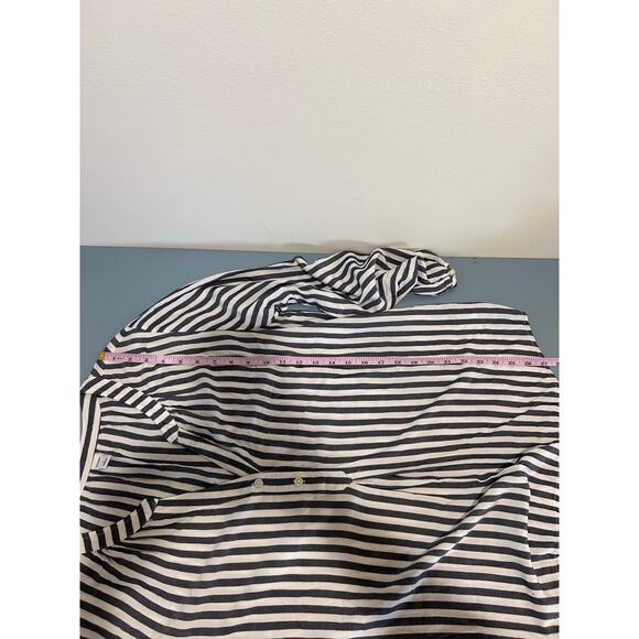 Old Navy striped blouse size L blue and white v neck lightweight - Picture 7 of 8